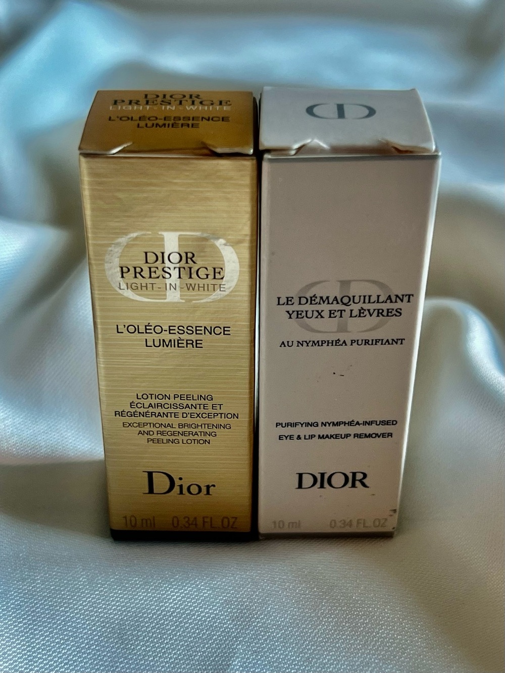 Dior Prestige Light-in-White & Eye & Lip Makeup Remover Nymphea 0.34oz Sample